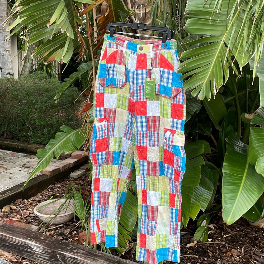 meezan art couture patchwork cargo pocket pants